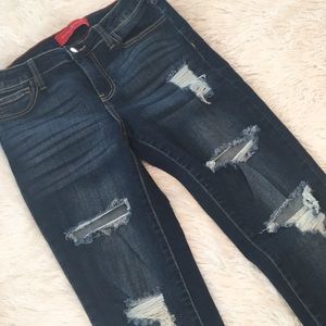 Akira distressed skinny jeans